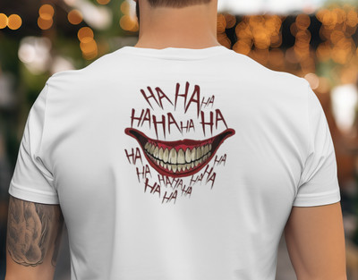 ''HaHaHa Evil Laughing Mouth Art - Creepy Joker-Inspired Smiling Teeth Design''