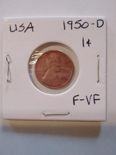 LINCOLN WHEAT PENNY 1950-D F-VF NICE COIN!