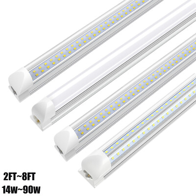 T8 LED Tube Light Fixtures 2FT~8FT Garage Ceiling Bright LED Shop Lights 14W~90W