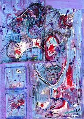 ORIGINAL ARTWORK-Blue Lady Painting by Katie Owen -Prints Available