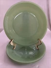 Jadeite Fire King Set of 3 Dinner Plates 9" Ribbed Jane Ray Pattern