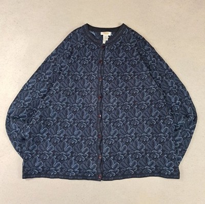 Pullover Strickjacke Talbots Selten Vintage Sweatshirt 90er/00er Jahre Blumenmuster Ramie Co