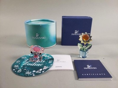 Swarovski Lovlots Zodiac Pig & Flower Crystal Figurines Boxed | eBay