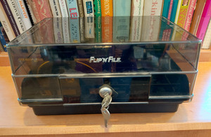 Flip'N'File CD/DVD / Floppy Storage Case Holder w/ Dividers & Key, 5& 1/4 inch