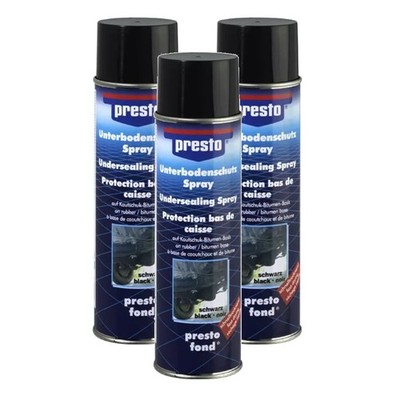 Presto Underbody Protector Bitumen Black. 3x 500ml.
