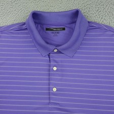 Greg Norman Polo Shirt Mens XL Purple Stripe PlayDry Golf Performance Stretch