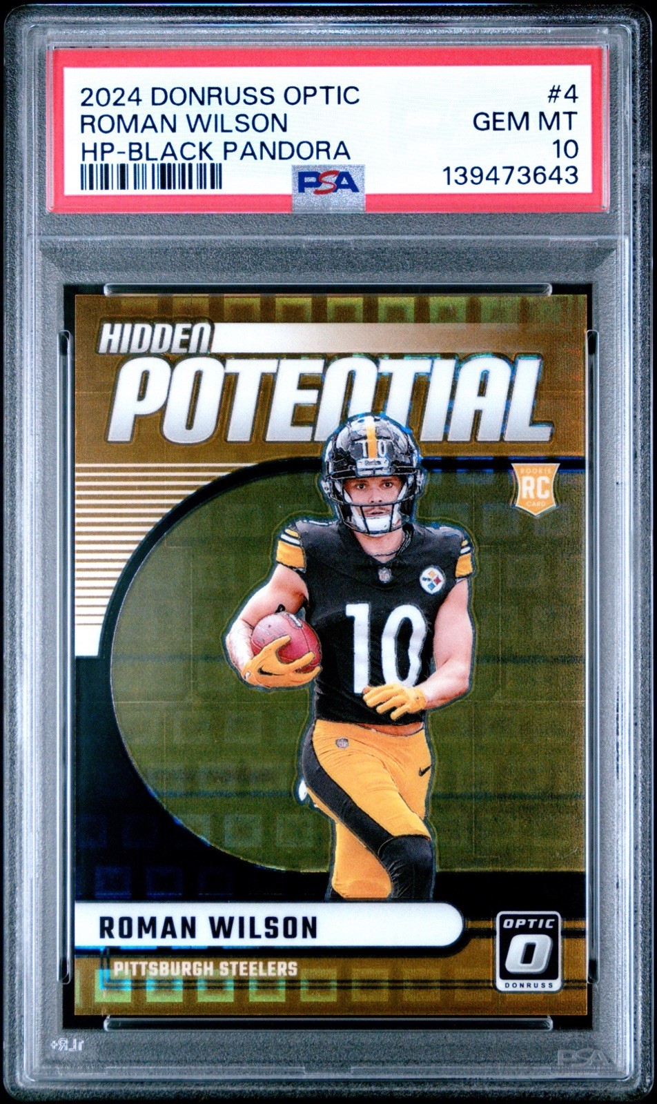 Roman Wilson Panini Donruss Optic Hidden Potential #4 Black Pandora