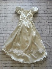 Flower Girl First Communion Dress Mini Bride Bridal Orig Sz 4 Ivory Vtg Ruffles