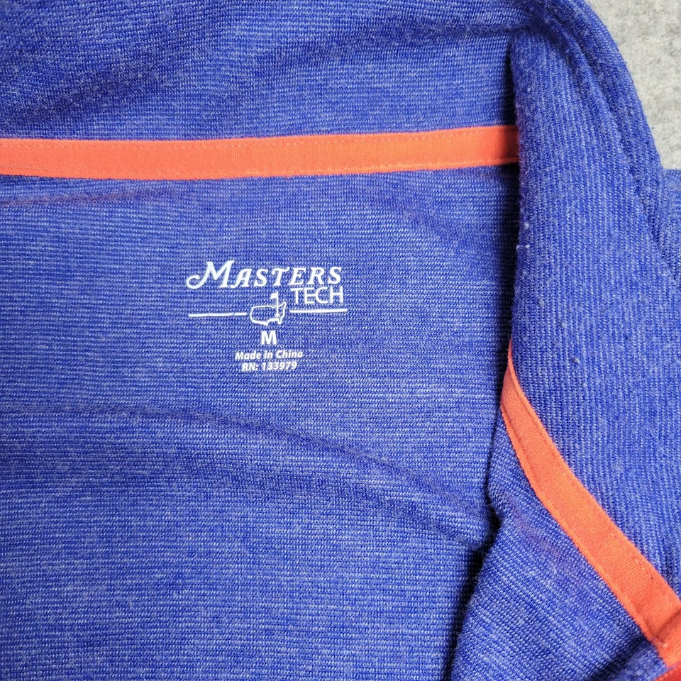 Masters Tech Pullover Mens Medium Blue Heather Quarter Zip Golf Mock Neck Logo - Image 3 of 4
