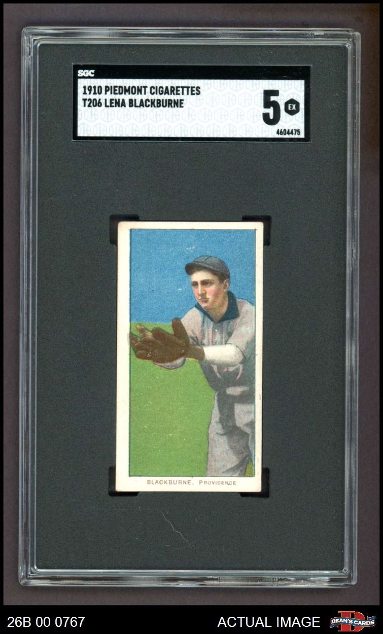 1909 T206 Lena Blackburne Eastern League - Providence SGC 5 - EX