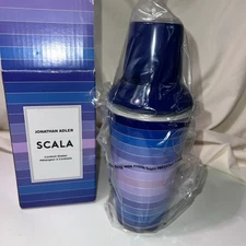 Jonathan Adler Scala Cocktail Shaker ~ Blue & Purple Striped ~ New NIB