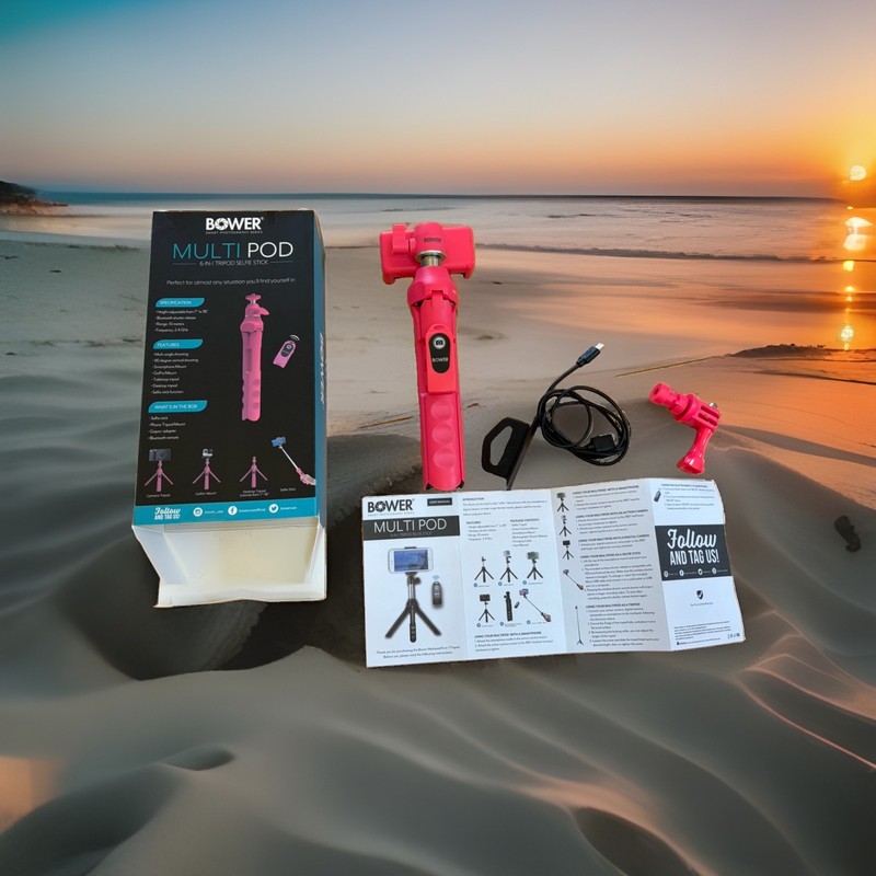 Bower Multi-Pod 6-in-1 Tripod 360 Ball Head Wireless Remote Extends 36 in