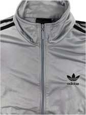 Vintage Adidas 90s Three Stripe Track Jacket Men  s M Silver/Grey RARE 