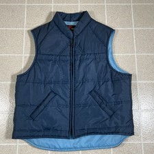 True Vintage 70s Sears The Men s Store Puffer Vest Outdoor Blue Collar Size XL