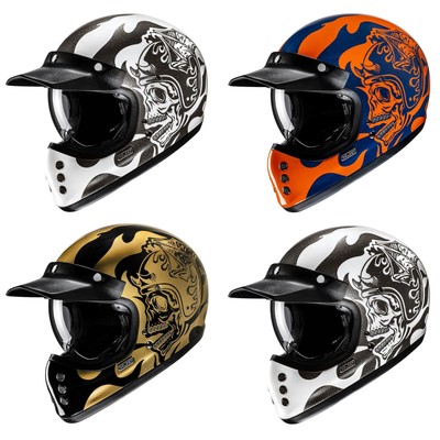 HJC V60 Flame Oldtimer Motorradhelm Integralhelm ECE 22.06 Classic Deckel
