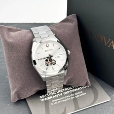 Bulova Surveyor White Skeleton Dial Stainless Steel Automatic Men's Watch 96A274