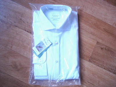 Eterna men's business shirt new original packaging foil white size 43 L super slim top gift