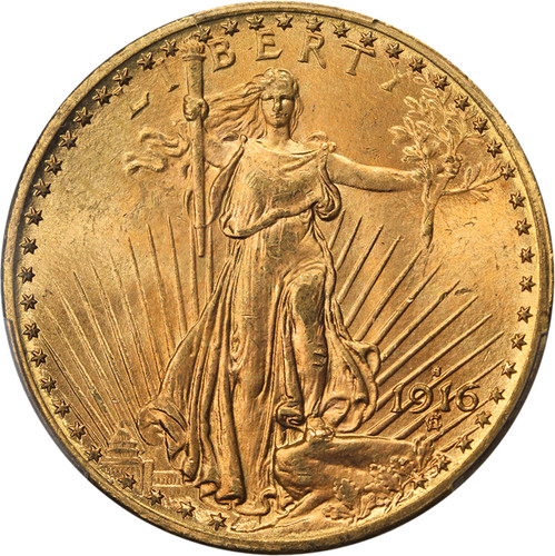 1916-S Saint-Gaudens Gold $20 PCGS MS64 Great Eye Appeal Strong Strike