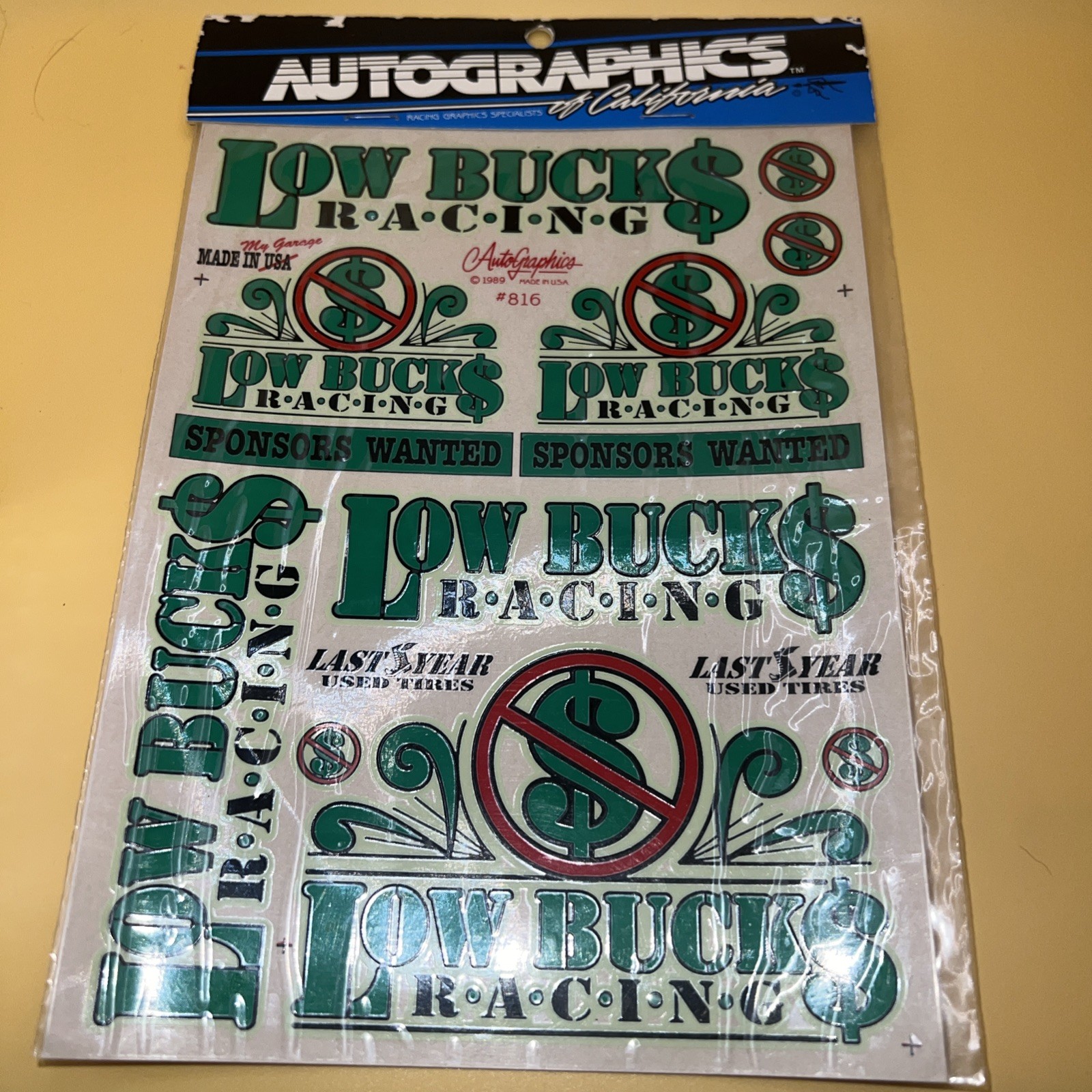 RC Autographics 816 Vintage Low Buck Racing Sticker Decal Sheet NEW NOS 1/10