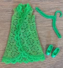 1971 vintage Mattel Barbie FRANCIE HTF SATIN SUPPER #3443 Green Overdress Shoes