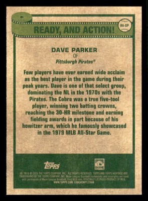 2026 Topps Heritage Ready And Action #RA-DP Dave Parker Pittsburgh