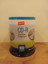 Staples CD-R 80 Minute Recording 700MB 52x Speed 100 Disc Spindle NEW