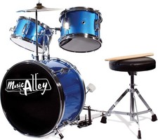 3 Piece Kids Drum Set with Drum Sticks  Drum Throne Seat
