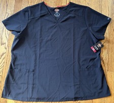 Dickies EDS Black Scrub Top w/4-Way Stretch 4XL NEW Unisex