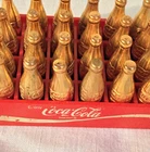 Rare Trade Mark 24 Vtg Mini Coca-Cola Gold Bottles Original Red Case Complete