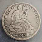 1854-O Silver Seated Liberty Half Dollar VF