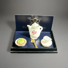 Reutter Porcelain  Germany Miniature  Dollhouse Tea Time Our Rise Teapot Fork