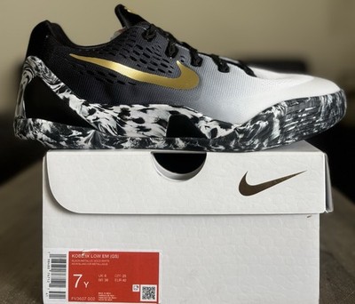 Size 7Y - Nike Kobe 9 IX Low EM GS Mambacita Black Gold White FV3607-002 New