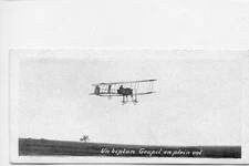 CPA MEETING AVIATION BAIE DE SEINE Un biplan GOUPIL en vol 1910. Format 13 x 6cm