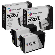 LD Reman Epson 702XL T702XL120 High Yield Black Ink Cartridges 2-Pack