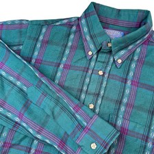 Vintage Pendleton 100 Virgin Wool Flannel Button Down Shirt Made In USA Medium