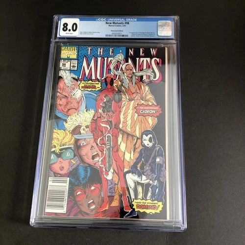 The New Mutants #98 Newsstand 1st appearance Deadpool CGC Grade 8.0 White Pages!