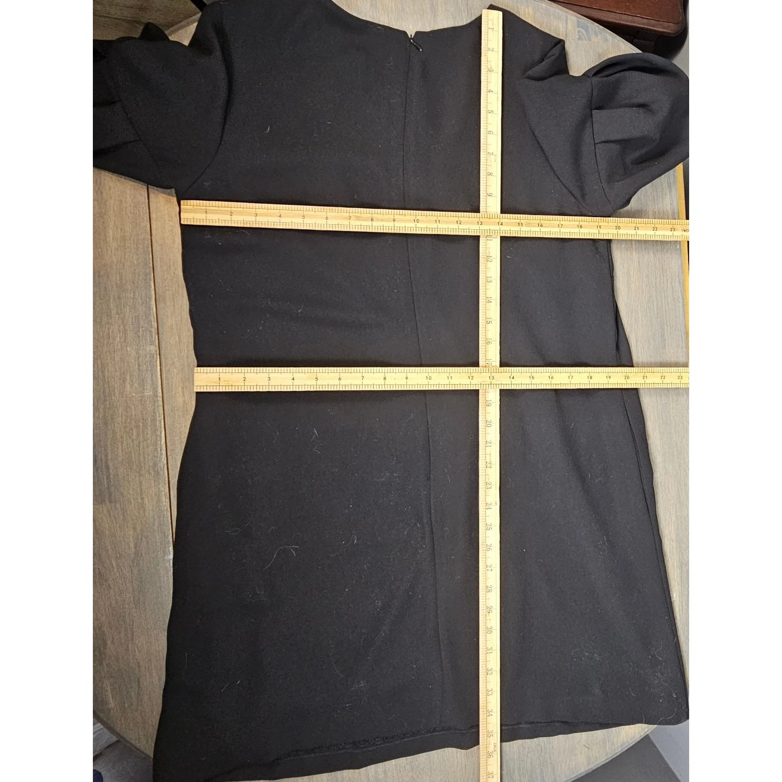 VETEMENTS Abito Ann Taylor taglia 12 nero lanterna manica a sbuffo foderato cambio lunghezza ginocchio LBD