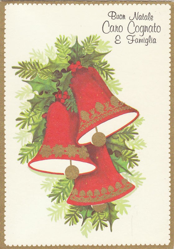 2 TWO Italian Christmas Greeting Cards Cognato Brother-in-Law Famiglia Family