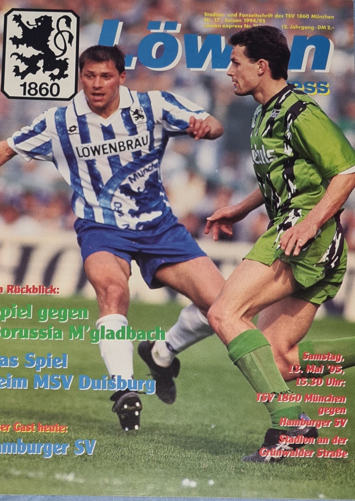 1994/95 1.Bundesliga TSV 1860 München - Hamburger SV | eBay.de