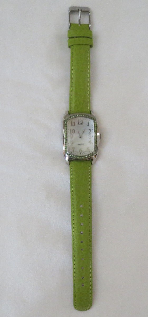 Light Green Leather band Fashion Watch Quartz Rectangle Face  display picture 1