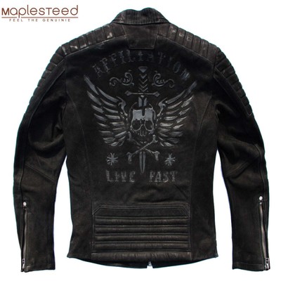 ✓VINTAGE Wind Armor Skull Leather Jacket