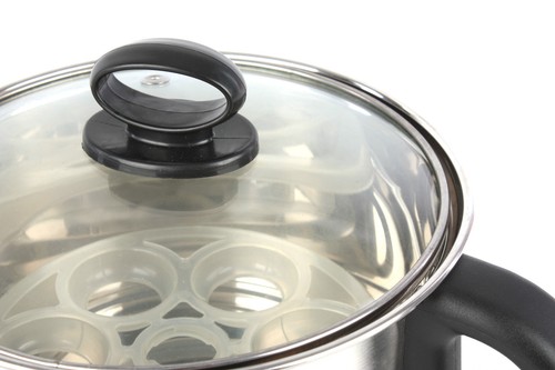 Automatischer Eierkocher – 400 W, 6 Eier Kapazität, 4 Modi (weich, Hart, Gedämpft, Heiße Quelle), Kompakt