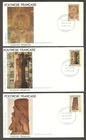 (AOP) French Polynesia #376-78 1983 Religious Sculptures set of 3 FDC