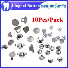 Dental Orthodontic Lingual Buttons Bondable Ceramic Round/Rectangular Base 10Pcs