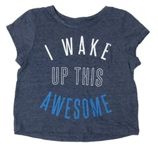 Old Navy Girls Size XS TP 5 “I Wake Up This Often” Blue T-Shirt