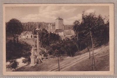Ansichtskarte Libošovice/Podkost - Blick auf die Burg Kost - 1923 - schwarz/weiß - Bild 1 von 2