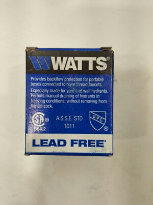 WATTS 3/4 LFNF8 0792093 LEAD FREE HOSE CONNECTION VACUUM BREAKER