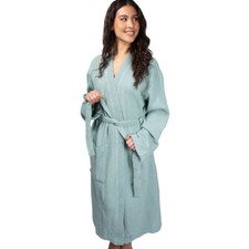 Bamboo Waffle Knit Robe Unisex - Tahitian Breeze Small/Medium