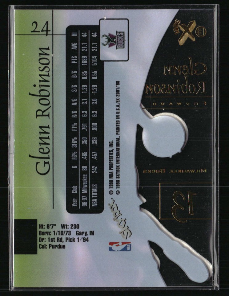 Glenn Robinson 1998 SkyBox EX2001 24 Basketball Card eBay