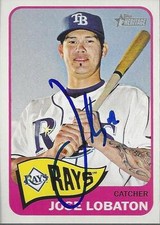 Jose Lobaton Tampa Bay Rays 2014 Topps Heritage Signed Card